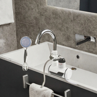Robinet de cuisine instantané sans réservoir électrique 220V, moderne, en acier inoxydable, à poignée unique, monté sur le plan de travail, chauffe-eau à eau chaude, valve en céramique
