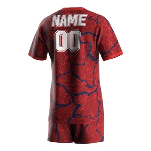 Ensemble de Luxe T-shirt et Short de Sport pour Homme – Maillot de Rugby à Col Rond Sublimé pour Entraînement et Équipe – Qualité Supérieure - Product Image 4