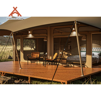 Tente de glamping de luxe Kawagebo Kamp en PVDF imperméable et permanente avec chambre et salle de bain pour hôtels, stations balnéaires et lodges en plein air