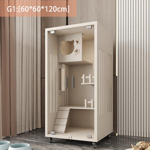 บ้านแมวไม้สองชั้น พร้อมที่ปีนป่าย สำหรับแมวขนาดเล็ก เหมาะสำหรับใช้ในอพาร์ทเมนต์ ระบายอากาศได้ดี ใช้ได้ทุกฤดู - Product Image 2