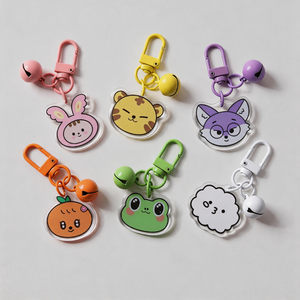 Porte-clés en acrylique translucide coloré personnalisé en gros avec lettres imprimées UV, texte de citation en vrac, anneau porte-clés OEM ODM - Product Image 5