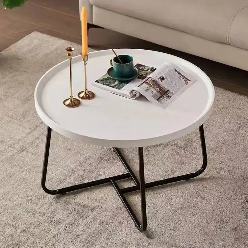 Wohnzimmer Tisch Runder Couch tisch Set Industrielle Metall Kaffee Tee Tische mit Metall beinen