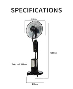 2025 tạo độ ẩm 16 inch quạt phun kính thiên văn di động lắc đầu quạt dọc tiếng ồn thấp mùa hè Quạt làm mát - Product Image 2