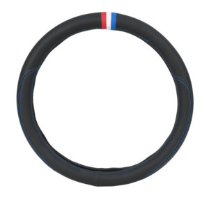 Housse de <span class=keywords><strong>volant</strong></span> de voiture en cuir véritable avec logo personnalisé OEM ODM et anneau intérieur en caoutchouc blanc pour commande en gros - Product Image 3
