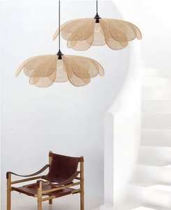 Luminaire suspendu en rotin de style moderne, art floral oriental rêveur, lampe de plafond créative inspirée des fleurs pour une <span class=keywords><strong>d</strong></span>écoration élégante du salon - Product Image 4