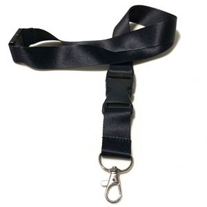 2cm Wide Customizable Logo Plain Black Sublimation Lanyards Blanks with Silk Screen Printing Eco-Friendly Polyester Lanyard - Product Image 1
