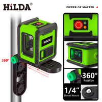 Machine de niveau Lazer faisceau vert 360 outil 2 lignes niveaux laser rotatifs étanchéité à chaud opération facile 2 lignes