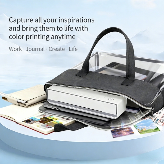 Long Battery Life Portable Color Printer with Full System Compatibility, Cordless Inkjet Printer for Remote Work Digital Nomads