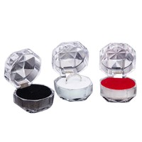 Boîte de rangement à bijoux en acrylique transparent avec couvercle magnétique octogonal, style coréen, OEM ODM