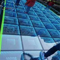 Plancher luxueux promotionnel de danse de 3D LED facile à nettoyer et incassable pour la décoration de mariage