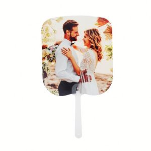 Éventail portable moderne en plastique vierge pour sublimation, publicitaire, anniversaire, mariage, écologique, design personnalisé - Product Image 3