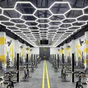 Luz de techo de fábrica de alta potencia y luz LED hexagonal 6000K Luz de trabajo de ahorro de energía - Product Image 4