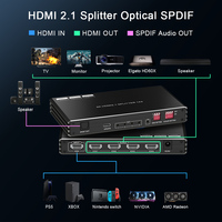 Répartiteur HDMI 1x4, compatible Full HD 8K et 3D, pour Apple TV, PS5, PS4, avec quatre moniteurs