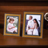 Cadres photo scintillants en cristal argenté pour mariage, maison, famille, fête