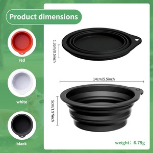 Bol de voyage pliable personnalisé pour animaux de compagnie, bol en silicone pour chien et chat, pour l'alimentation en déplacement, bol de voyage pour chien - Product Image 4