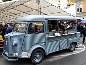 Camionnette alimentaire électrique rétro personnalisée Citroën avec gril à hot-dogs électrique commercial pour stand de course automobile - Product Image 4