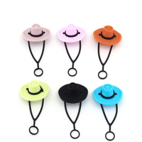 Protège-paille en silicone résistant aux hautes températures, motif chapeau de cowboy, bouchon anti-poussière pour paille de 10 ml