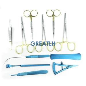 Kit complet d'<span class=keywords><strong>instruments</strong></span> chirurgicales ophtalmiques en acier inoxydable, avec Double couvercle pour les yeux, sans plateau de stérilisation, livraison gratuite - Product Image 6
