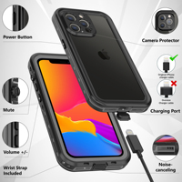 Vente en gros d'usine, étui de téléphone résistant aux chutes, en PC+TPU, 360 degrés, tout inclus, étanche IP68, pour iPhone X/11/12/13/14/15/16