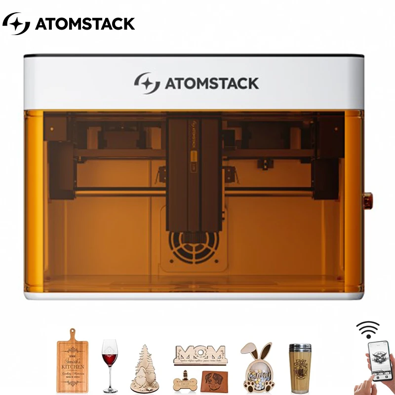 ATOMSTACK P1 5W ダイオードレーザー彫刻機 レーザー加工機 小型 Atomstack P1 5WダイオードレーザーミニWifi家庭用カスタマイズ