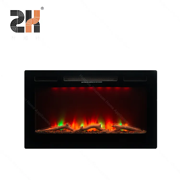 Inserts de cheminée électrique encastrés dans le mur, cheminée moderne de 30 pouces, chauffage intérieur décoratif 3D LED flamme cheminée électrique