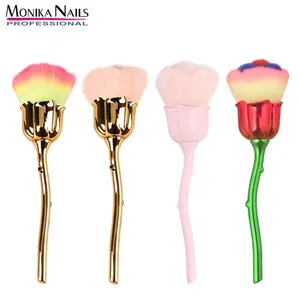 Lidan pincéis de maquiagem cosméticos, pincel para arte em unhas, macio, limpo, macio, formato de rosa, flor, para base, pó e glitter, para beleza e manicure