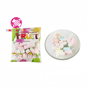 Deliciosa mezcla de frutas sabor dulce algodón de azúcar Halal Snack colorido corto <span class=keywords><strong>Mini</strong></span> Twist suave malvavisco - Product Image 3