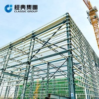 Atelier à structure en acier à travée large, entrepôt métallique préfabriqué pour l'entreposage de matières premières