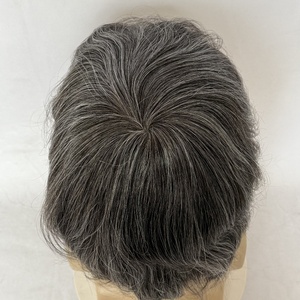 1B40 8 Inch <b>Mens</b> Indian Hair Remy Natural Wave Silicon Injection Male Toupee <b>Wigs</b> 8 Inch Soft Smooth Hand Tied High Quality - Product Image 4