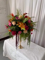 Boule de fleurs artificielles ML 50cm, coucher de soleil tropical, rose orange, anthurium, sphère florale, centre de table de mariage