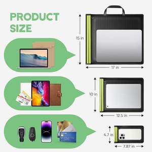 Grande pochette Faraday anti-pistage étanche et ignifuge avec poignée <span class=keywords><strong>Portable</strong></span> pour ordinateurs portables téléphones clés <span class=keywords><strong>de</strong></span> voiture B050W - Product Image 2