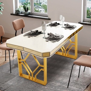 Delux Smoke Grey Mesa de comedor con espejo con chimenea electrónica Decoración <span class=keywords><strong>Muebles</strong></span> para el hogar Decoración interior <span class=keywords><strong>Muebles</strong></span> Meubles - Product Image 3