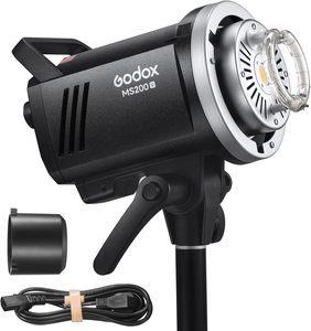 Godox-MS200V MS200-V Flash da Studio LED 200W Luce LED 2.4G GN53 5600K CCT con Lampada Modellante LED Attacco Bowens Stabilità di Alimentazione - Product Image 1