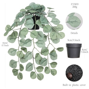 Plante Artificielle de Simulation Bonsaï, Feuille d'Eucalyptus Verte en PVC, Pot Durable, Écologique, pour Décoration de Mariage, Suspendue ou de Bureau - Product Image 6