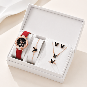 Ensemble de 5 montres pour femmes, bague, collier, boucles d'oreilles, montre décontractée pour femmes, bracelet, sans boîte - Product Image 4