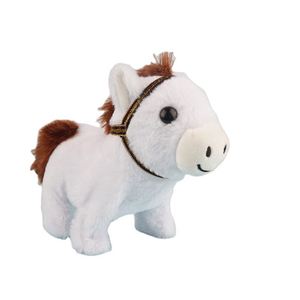 Cavallo Elettronico Super Morbido in Peluche con Funzioni di Mioio e Camminata, Guinzaglio Incluso, Giocattolo Elettronico per Bambini 4-6 Anni - Product Image 1