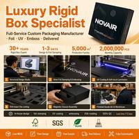 Boîtes cadeaux rigides en carton de luxe avec fermeture magnétique, impression UV à effet doré, gaufrage, matériaux recyclés, emballage pour l'électronique