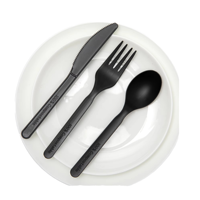 Ensemble de couverts en CPLA certifié BPI, couteau, fourchette et cuillère compostables, résistants à la chaleur, jetables, à base de plantes, vente en gros