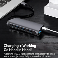 En Stock: Hub USB C 8 en 1 con Carcasa para NVME SSD, HDMI 4K, 100W PD, Adaptador Multipuerto SD TF para Estación de Acoplamiento de Laptop