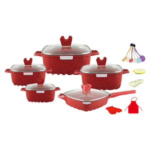 Geling Nouveau Design Vente en Gros Lot de 25 Pièces d'Ustensiles de Cuisine Antiadhésifs Roses, Ensemble Unique de Pots de Cuisson en Aluminium Robuste pour le <span class=keywords><strong>Camping</strong></span> et la Cuisine - Product Image 2