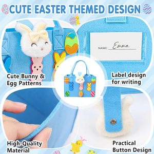 Bolsas <span class=keywords><strong>de</strong></span> Fieltro Grandes para Regalos <span class=keywords><strong>de</strong></span> Pascua, Cestas con Asas Reutilizables, Bolsas <span class=keywords><strong>de</strong></span> Fieltro para Niños para Cazar Huevos y Dulces - Product Image 3