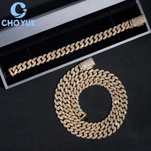 Collar de Cadena Cubana de Plata de Ley 925 Chapado en Oro con Moissanita, Estilo Hiphop para Hombre, Joyería para Uso Diario - Product Image 3