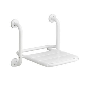 Good Bathroom <b>Folding</b> Seat 150 Kg Capacity Wall Mounted Non Slip <b>Shower</b> <b>Stool</b> With Handrail - Product Image 4