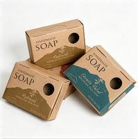 Boîtes d'emballage de savon en papier couché écologiques haut de gamme avec logo personnalisé en feuille d'or pour savon en barre