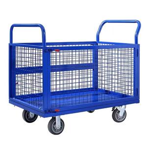 Eenvoudig Te Verplaatsen Capaciteit 4-wielige Flatbed Platform Handtruck Opvouwbaar Ontwerp Voor Handig Gebruik In Magazijnen - Product Image 4