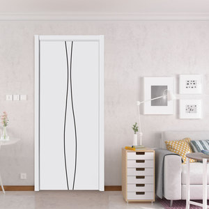 B1052 Porta per Camera da Letto in Legno Massello di Quercia e Noce, Design Classico Europeo Vittoriano, per Hotel, Soggiorno e Villa con Isolamento Acustico - Product Image 1