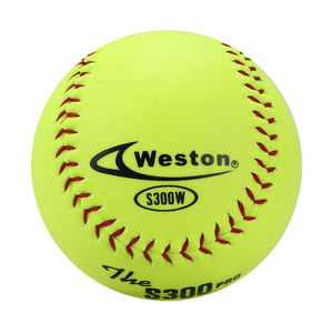 Pelotas de Softbol Weston S300 de 12 Pulgadas en Cuero Sintético Amarillo con Centro de Corcho y Goma para Práctica - Product Image 1