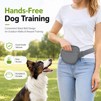 Sac à friandises pour chien en silicone TOPIN, pochette d'entraînement pour animaux de compagnie avec ceinture, porte-collations portable, violet/orange/blanc/vert, pour promener les chiens