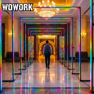 ฉากหลังโค้งรูปดาวตกแบบถอดประกอบได้ WOWORK ปี 2026 พร้อมไฟ LED RGB นีออน สำหรับตกแต่งงานปาร์ตี้ งานแต่งงาน และงานอีเว้นท์ - Product Image 3