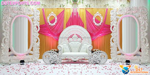 งานแต่งงานเหตุการณ์เวทีเส้นใยสีทองแผงฝันงานแต่งงานฉากหลังสีทองการออกแบบที่สวยงามแต่งงานเวทีฉากหลังแผง - Product Image 3